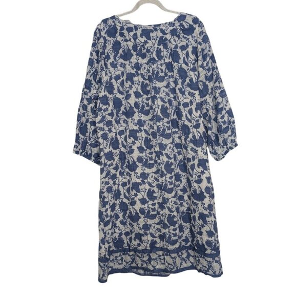 Studio Park x Amy Stran Floral Dress Womens Size Large White Blue Tassel Boho - Picture 8 of 10